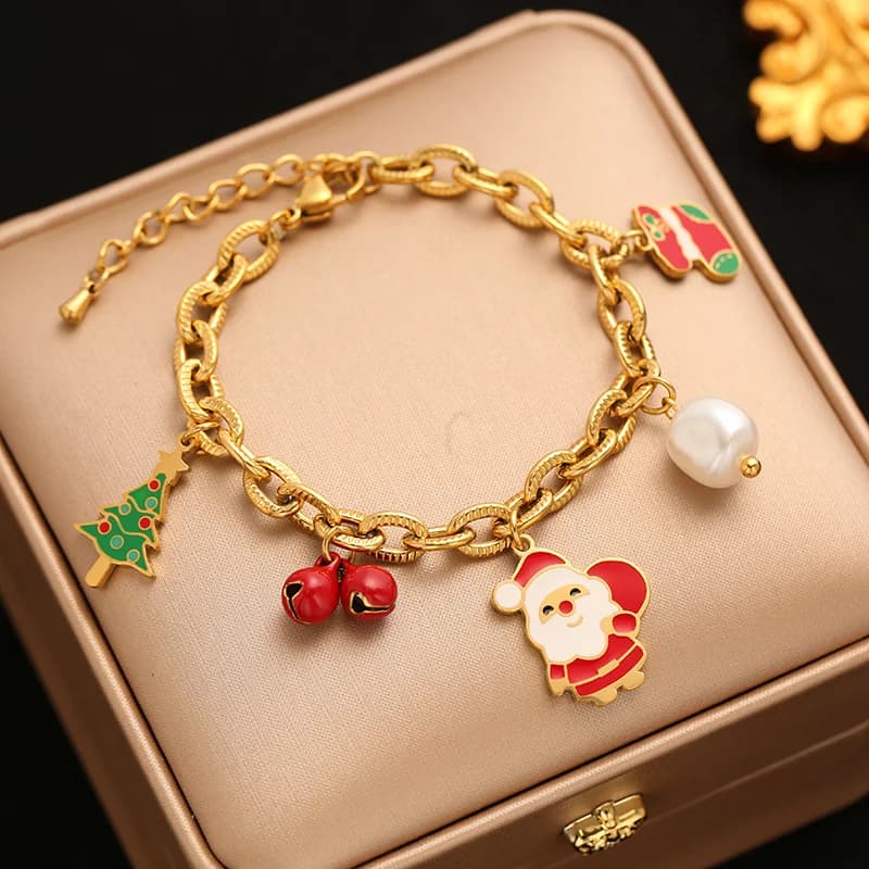 Vòng Tay Charm Người Tuyết Thép Không Gỉ