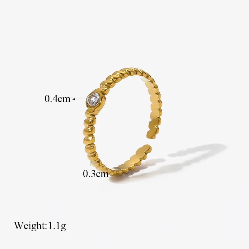 Nhẫn hở điều chỉnh bằng thép không gỉ cho nữ