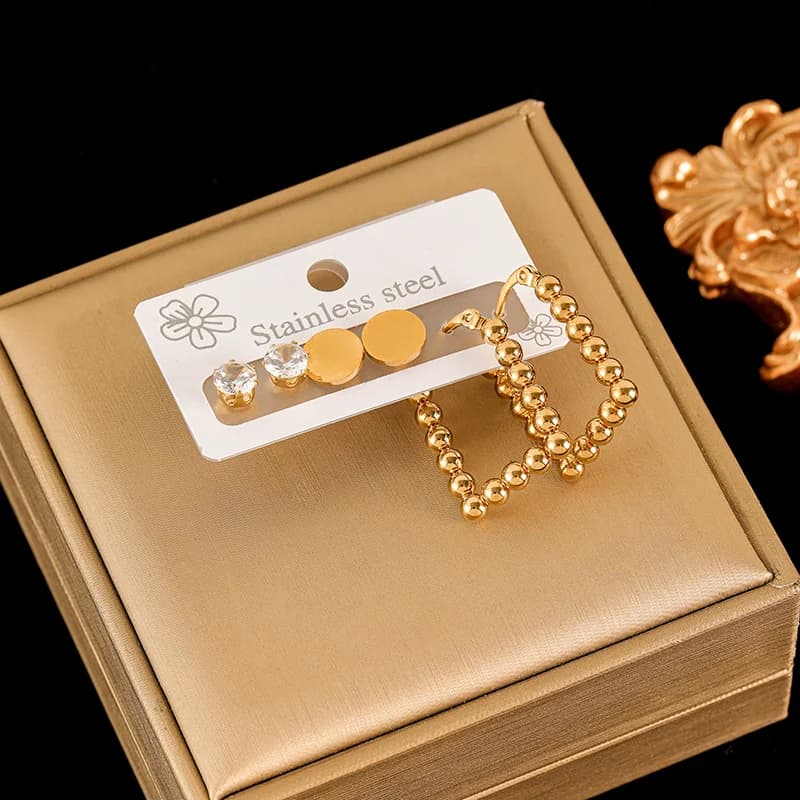 Flower Daisy Earrings Set, 18K Gold Plated