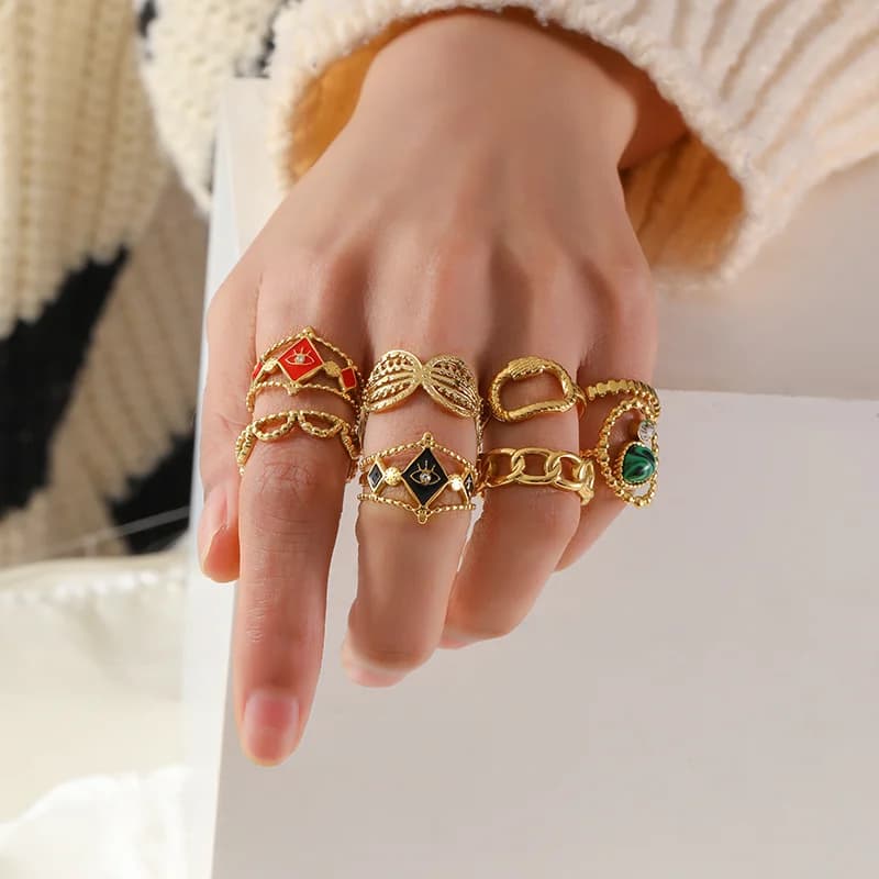 Nhẫn hở điều chỉnh bằng thép không gỉ cho nữ