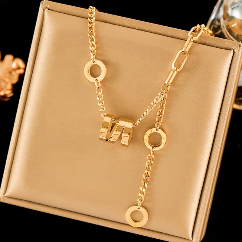 Stainless Steel Shell Starfish Pearl Pendant Necklace