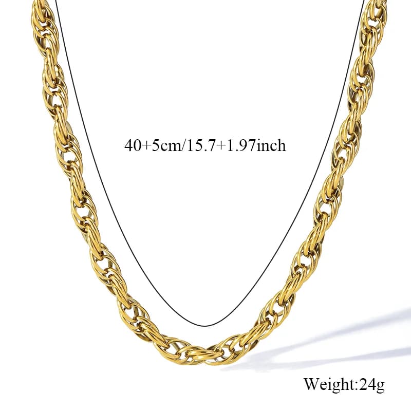 Dây Chuyền Cổ Twist Chain Statement, Mạ Vàng