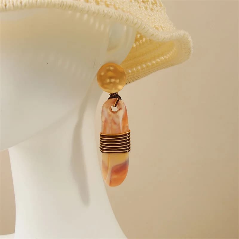 Khuyên tai treo Bohemian bằng nhựa Resin