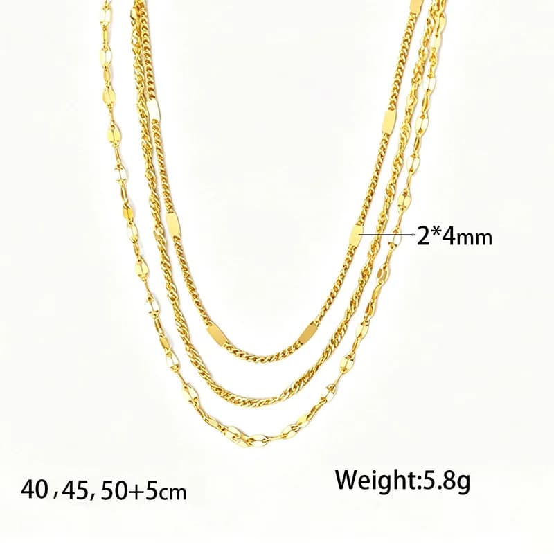 Layered Stacking Gold Chain Necklace