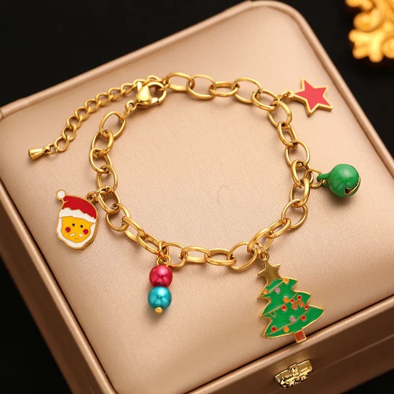 Vòng Tay Charm Người Tuyết Thép Không Gỉ