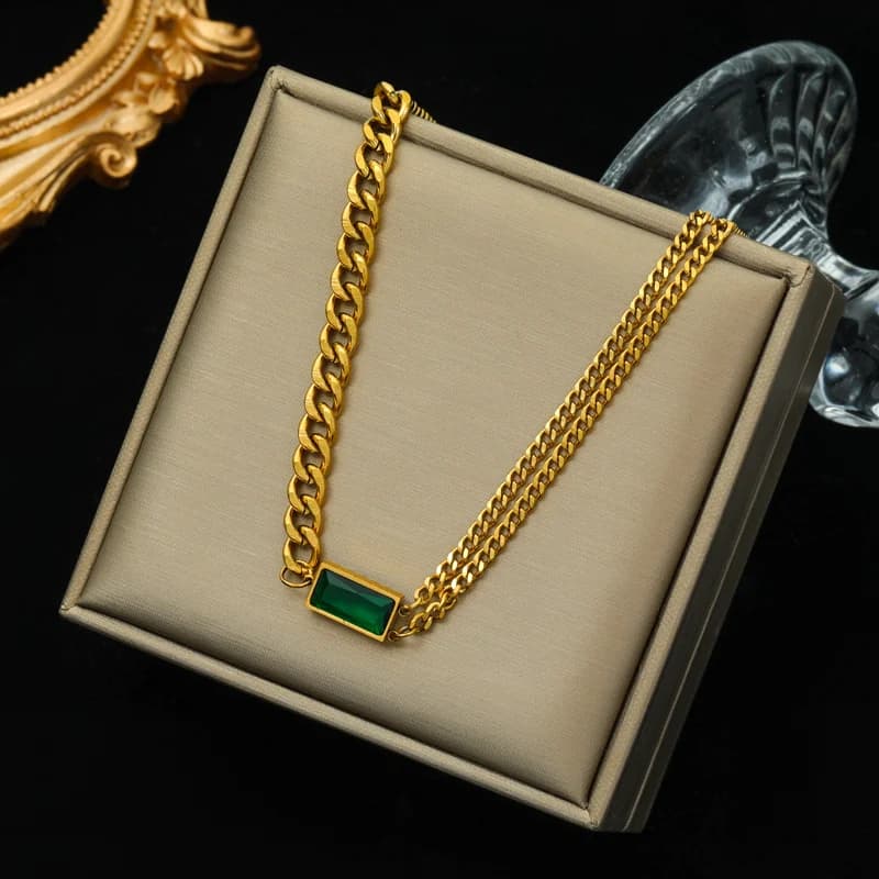 Dây chuyền pha lê zircon nhiều màu