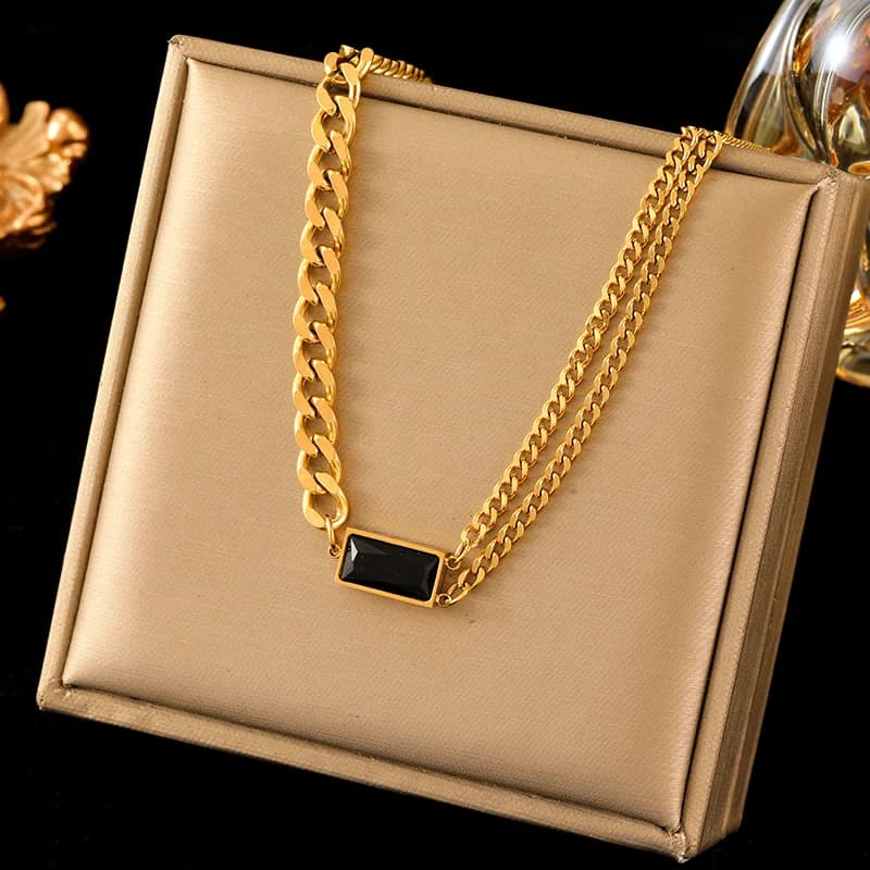 Dây chuyền pha lê zircon nhiều màu
