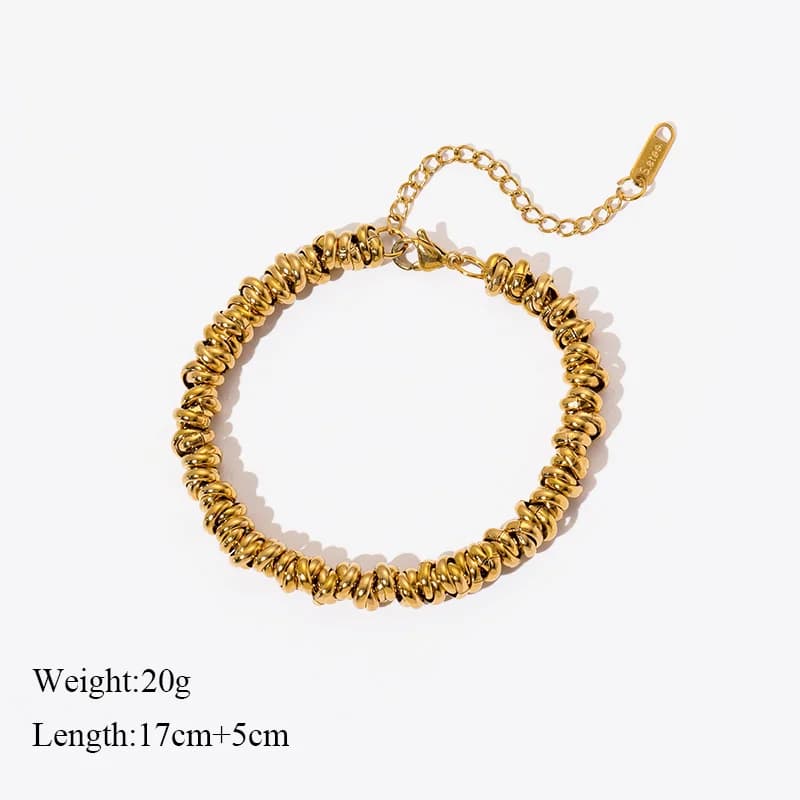 Vòng tay mắt xích màu vàng bằng thép không gỉ 316L